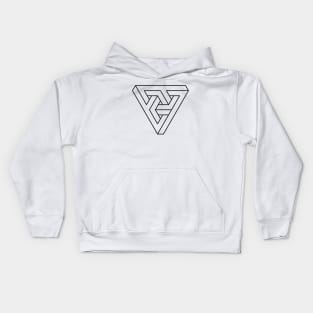 Impossible Shapes – Optical Illusion - Geometric Triangle Kids Hoodie